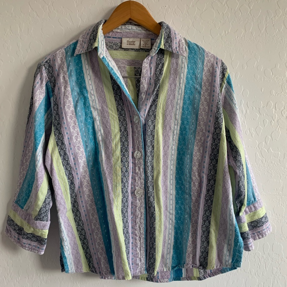 Baxter & Wells Patterned Color Button-up Shirt
